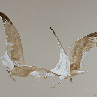Gull Flight - Casein on Canvas - 30 x 40 - $32,500<br />