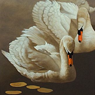 Lily Pads - Oil on Canvas - 60 x 30 - SOLD<br />