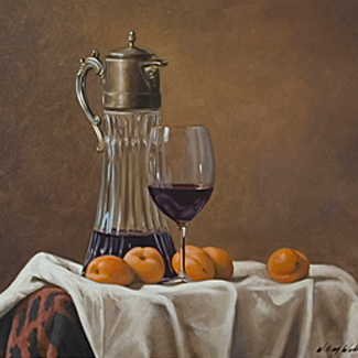 Tankard with Apricots - Oil on Canvas - 20 x 24 - $40,000<br />