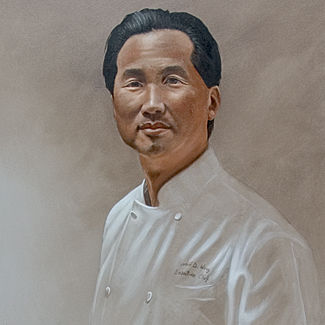 Portrait of Chef Robert Wong - Oil on Canvas - 60 x 30 - SOLD<br />