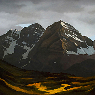 Lifting Fog - Maroon Bells - Oil on Canvas - 48 x 72 - $110,000<br />