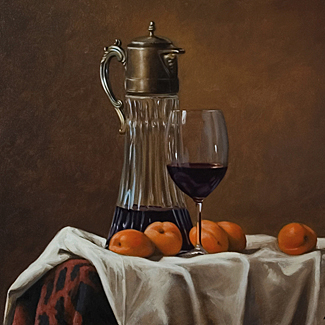 Tankard with Apricots - Oil on Canvas - 20 x 24 - $40,000<br />