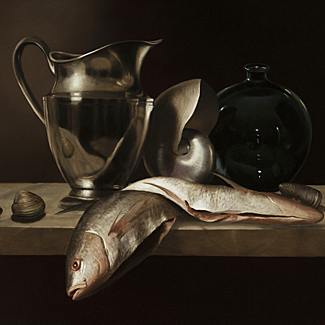 Tankard with Apricots - Oil on Canvas - 24 x 30 - $65,000<br />