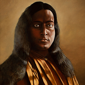 Portrait of Paramahansa Yogananda II - Oil on Canvas - 20 x 16 - NFS<br />